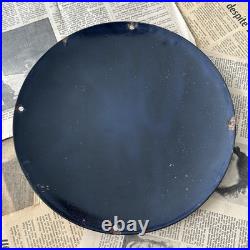 Vintage Golden Shell Oil For Motorcycles 12 Inch Convex Porcelain Enamel Sign