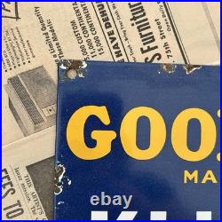 Vintage Goodyear Klingtite Farm Belts 8x12 Inches Porcelain Enamel Sign