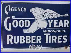 Vintage Goodyear Porcelain Sign Automobile 24x 16 Truck Tire