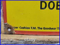 Vintage Goodyear Tires Porcelain Sign Old 1949 Gas Automobile Parts Dealer Store