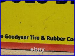 Vintage Goodyear Tires Porcelain Sign Old 1949 Gas Automobile Parts Dealer Store