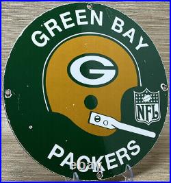 Vintage Green Bay Packers Porcelain Stadium Sign Wisconsin NFL Lambeau Field