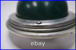 Vintage Green Glass EXIT Sign Ceiling Light Fixture Chrome Dome Complete B11 Vintage Green Glass EXIT Sign Ceiling Light Fixture Chrome Dome Complete B11
