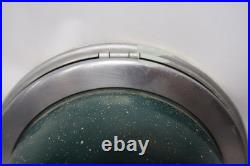 Vintage Green Glass EXIT Sign Ceiling Light Fixture Chrome Dome Complete B11