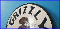 Vintage Grizzly Bear Gasoline Porcelain Gas Motor Oil Service Station Pump Sign