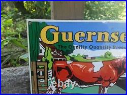 Vintage Guernseybread Heavy Porcelain Metal Farm Sign 12 X 8