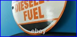 Vintage Gulf Gasoline Porcelain Dieselect Fuel Service Station Pump Plate Sign