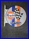 Vintage-Gulf-Gasoline-Racing-Double-sided-Flange-Porcelain-Gas-Sign-01-gf