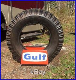 Vintage Gulf Mud Snow Tire Sign Gas & Oil Gasoline Service Station UNUSED MINT