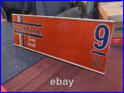 Vintage Gulftane Gasoline Pump Sign Painted Metal Great Shape