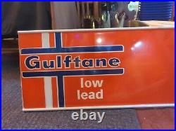 Vintage Gulftane Gasoline Pump Sign Painted Metal Great Shape