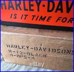 Vintage HARLEY-DAVIDSON Counter Display Parts Catalog Rack Oil Sign Advertising