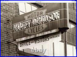 Vintage HARLEY DAVIDSON MOTORCYCLE Double Sided SIGN DEALERSHIP MANCAVE Garage