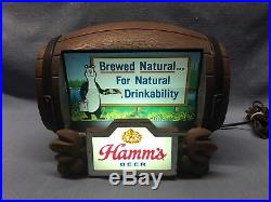 Vintage Hamm's Beer Barrel Rotating Advertising Rotating Sign 8 Scenes