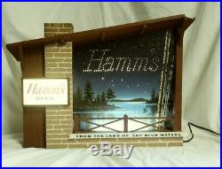 Vintage Hamm's Beer Starry Night Motion Advertising Light Sign MidCentury Works