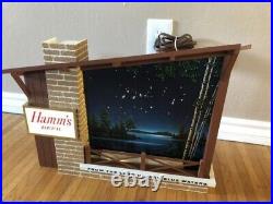 Vintage Hamms Starry Night Goblets Lighted Motion Beer Sign Cabin Style Bar