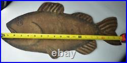 Vintage Hand Made Bass Bait Shop Sign 19 Bass Fish Bait Advertising Sign