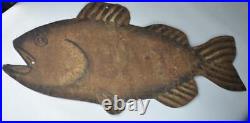 Vintage Hand Made Bass Bait Shop Sign 19 Bass Fish Bait Advertising Sign