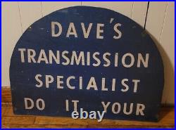 Vintage Hand Painted Transmission Advertising Sign Wood