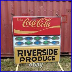 Vintage Hanging Coca-cola Coke Lighted Double Sided Sign. SEE UPDATE INFO