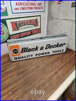 Vintage Hardware Store Black & Decker Tools Lighted Sign Double Sided
