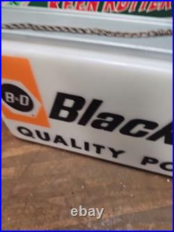 Vintage Hardware Store Black & Decker Tools Lighted Sign Double Sided
