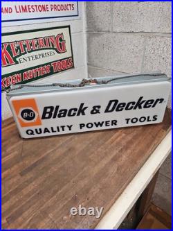 Vintage Hardware Store Black & Decker Tools Lighted Sign Double Sided