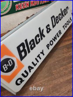 Vintage Hardware Store Black & Decker Tools Lighted Sign Double Sided