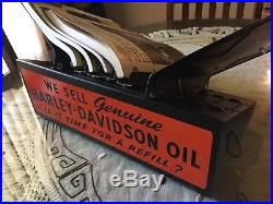 Vintage Harley-Davidson Counter Display Parts Catalog Rack Oil Sign Advertising
