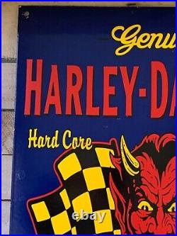 Vintage Harley Davidson Gasoline Porcelain Gas Service Station Pump Plate Sign