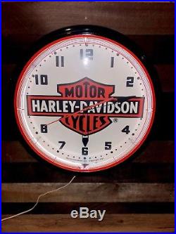 Vintage Harley-Davidson Motor Cycles Neon Clock 20 Advertising Sign