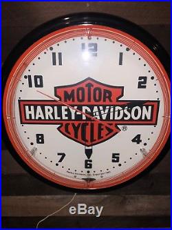 Vintage Harley-Davidson Motor Cycles Neon Clock 20 Advertising Sign