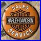 Vintage-Harley-Davidson-Motor-Sales-Service-12-Inch-Convex-Porcelain-Enamel-Sign-01-hqw
