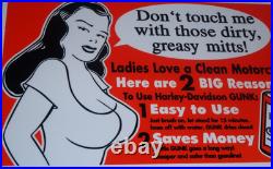 Vintage Harley Davidson Motorcycle Gunk Woman 12 Motor Cycle Gasoline Oil Sign Vintage Harley Davidson Motorcycle Gunk Woman 12 Motor Cycle Gasoline Oil Sign