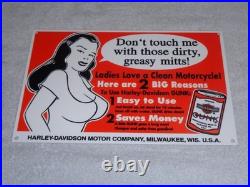 Vintage Harley Davidson Motorcycle Gunk Woman 12 Motor Cycle Gasoline Oil Sign Vintage Harley Davidson Motorcycle Gunk Woman 12 Motor Cycle Gasoline Oil Sign