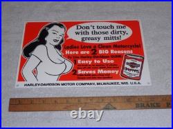 Vintage Harley Davidson Motorcycle Gunk Woman 12 Motor Cycle Gasoline Oil Sign Vintage Harley Davidson Motorcycle Gunk Woman 12 Motor Cycle Gasoline Oil Sign