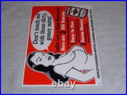 Vintage Harley Davidson Motorcycle Gunk Woman 12 Motor Cycle Gasoline Oil Sign Vintage Harley Davidson Motorcycle Gunk Woman 12 Motor Cycle Gasoline Oil Sign