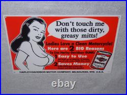 Vintage Harley Davidson Motorcycle Gunk Woman 12 Motor Cycle Gasoline Oil Sign Vintage Harley Davidson Motorcycle Gunk Woman 12 Motor Cycle Gasoline Oil Sign