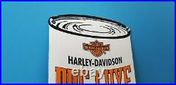 Vintage Harley Davidson Motorcycle Porcelain Gas Service Dealership Quart Sign