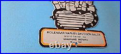 Vintage Harley Davidson Motorcycle Porcelain Sales Service Gas Pump Station Sign