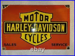 Vintage Harley Davidson Motorcycle Porcelain Sign Dealer Sign Gas Oil Indian