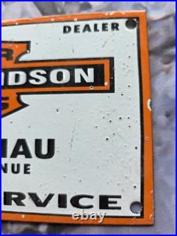 Vintage Harley Davidson Motorcycles Porcelain Sign Norwalk Ohio 10×5