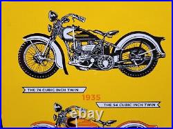 Vintage Harley Davidson Porcelain Sign Gas Motorcycle Service Sales Veribrite