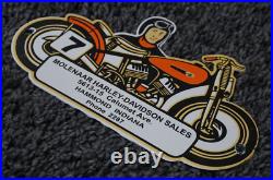 Vintage Harley Davidson Porcelain Sign Rare Gas Oil Dealer Sign Ad Sales Service