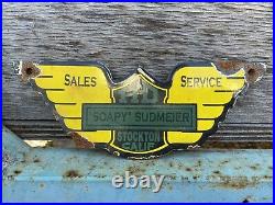 Vintage Harley Davidson Porcelain Sign Soapy Sudmeier Sales Service Old Gas Oil