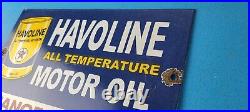 Vintage Havoline Motor Oil Sign Gas Pump Change Now Porcelain Enamel Sign