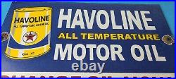 Vintage Havoline Motor Oil Sign Gas Pump Change Now Porcelain Enamel Sign