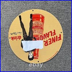 Vintage Hazle Club Soda Pop Porcelain Sign Gas Oil Pin Up Advertising Pump Plate