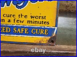 Vintage Headache Wafers Porcelain Sign Doctors Cure Remedy Hospital Medicine