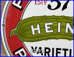 Vintage Heinz 57 Porcelain Sign Ketchup Mustard Relish Hot Dog Baseball Diner